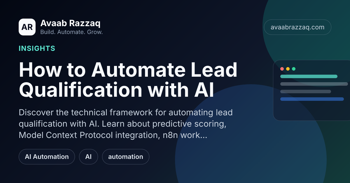 How to Automate Lead Qualification with AI | AI Automatio...
